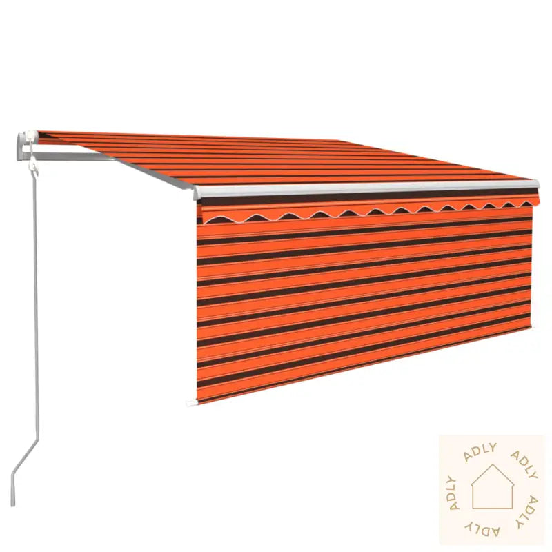 Automatisk Uttrekkbar Markise Rullegardin 3,5X2,5M Oransje&Brun