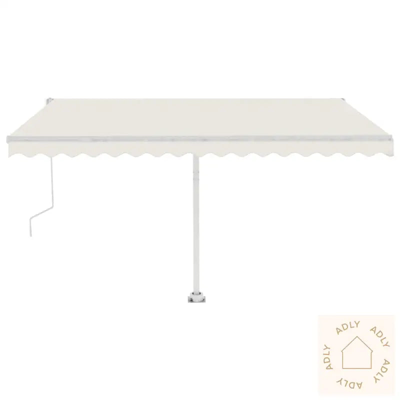 Automatisk Markise Med Vindsensor Og Led 400X350 Cm Kremhvit