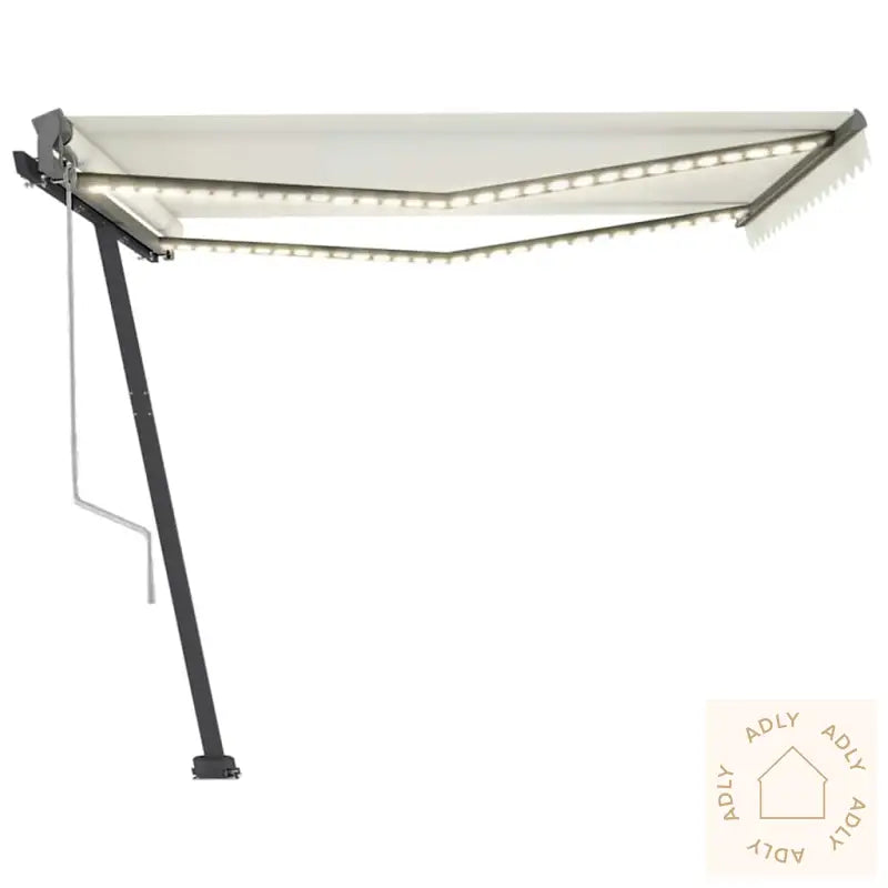 Automatisk Markise Med Vindsensor Og Led 400X300 Cm Kremhvit