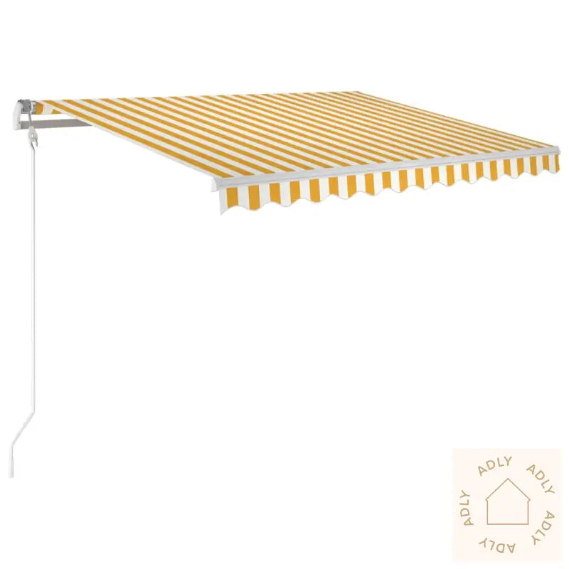 Automatisk Uttrekkbar Markise 300X250 Cm Gul Og Hvit