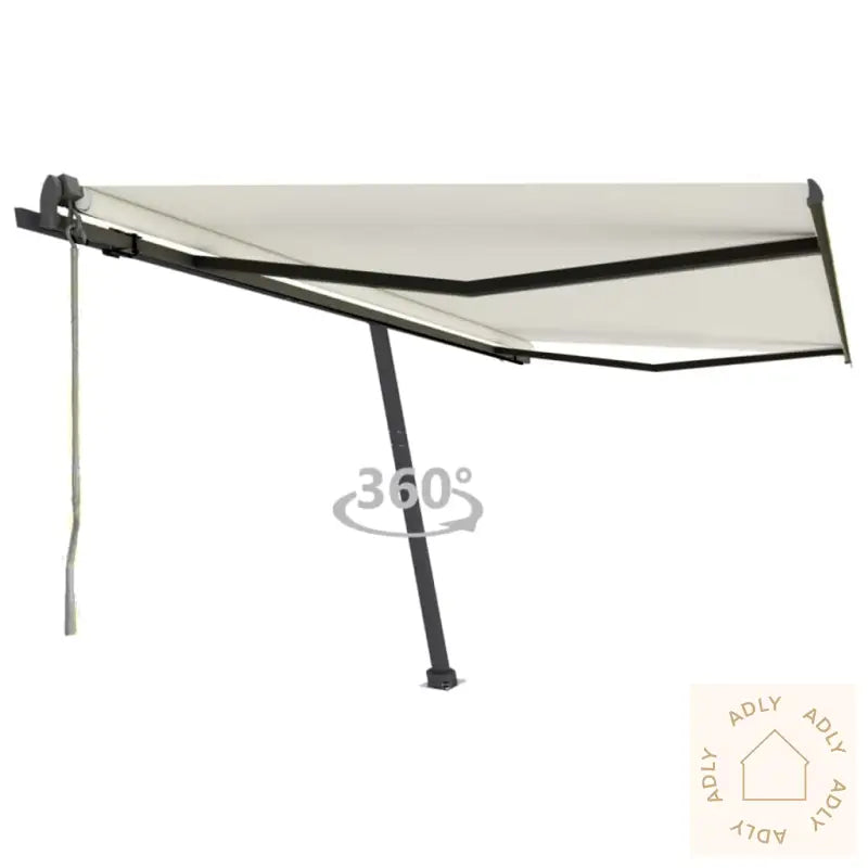 Frittstående Automatisk Markise 450X350 Cm Kremhvit