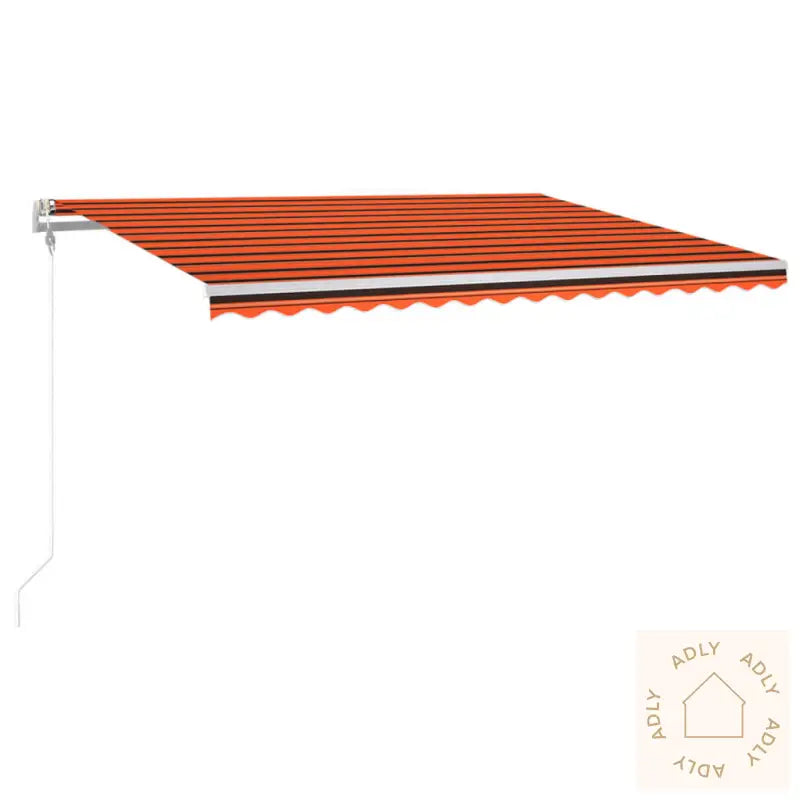 Automatisk Markise Med Vindsensor Og Led 400X300Cm Oransje/Brun