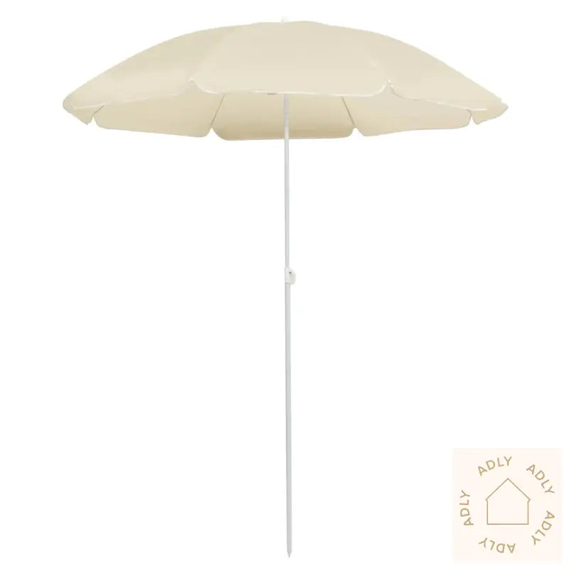 Hageparasoll Med Stålstang Sand 180 Cm