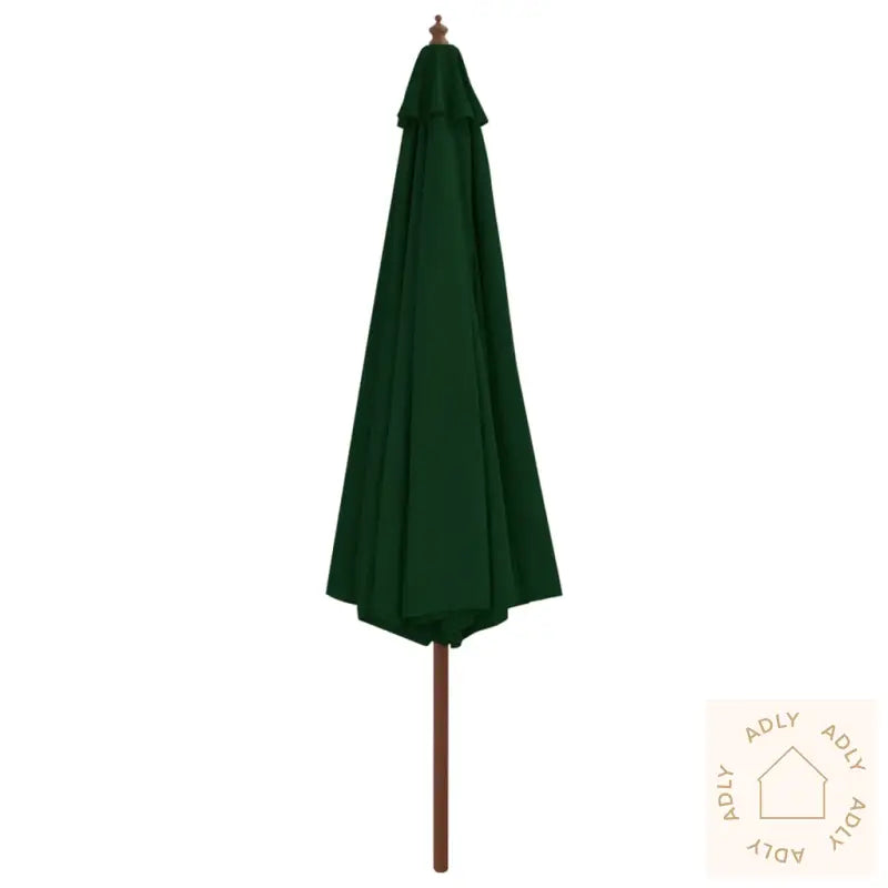 Parasoll Med Trestang 350 Cm Grønn