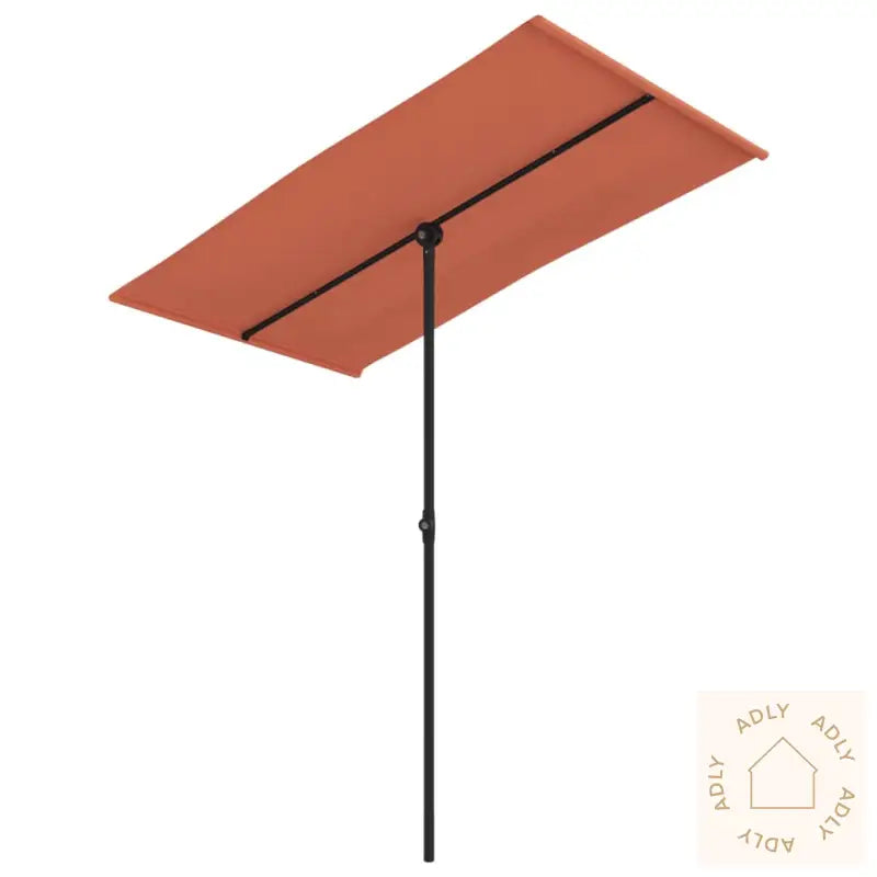 Hageparasoll Med Aluminiumsstang 180X110 Cm Terrakotta