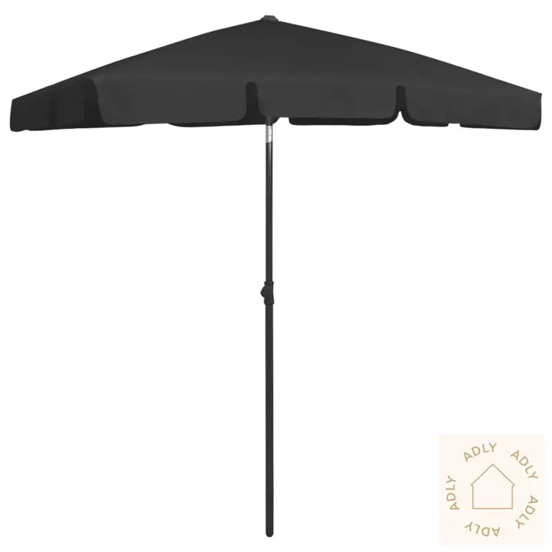 Strandparasoll Svart 180X120 Cm