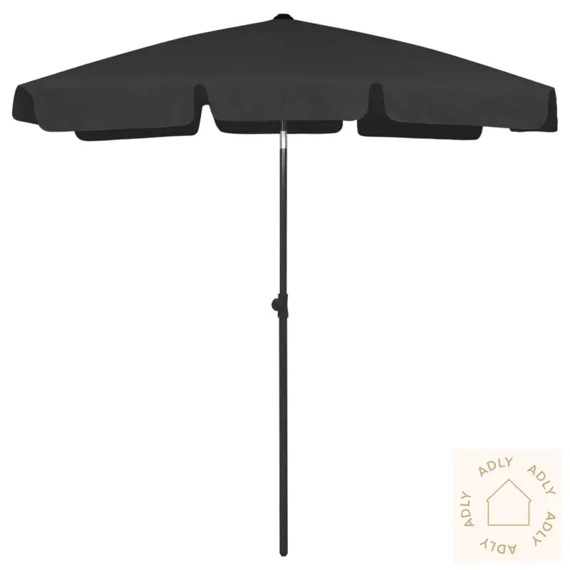 Strandparasoll Svart 180X120 Cm