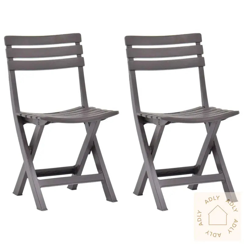 Foldbare Hagestoler 2 Stk Plast Mocca