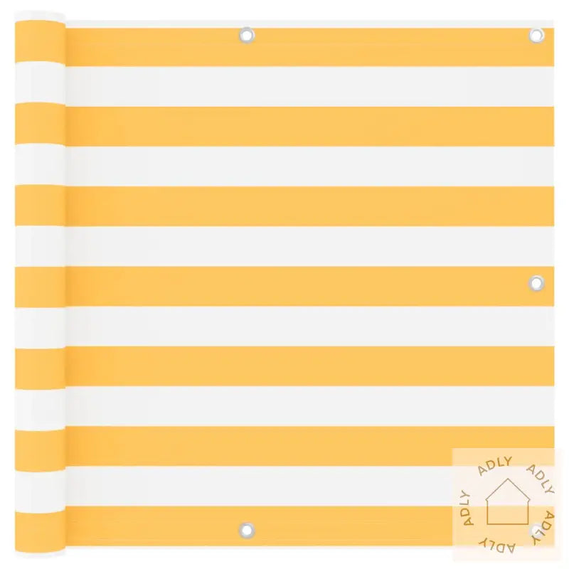 Balkongskjerm Hvit Og Gul 90X400 Cm Oxfordstoff