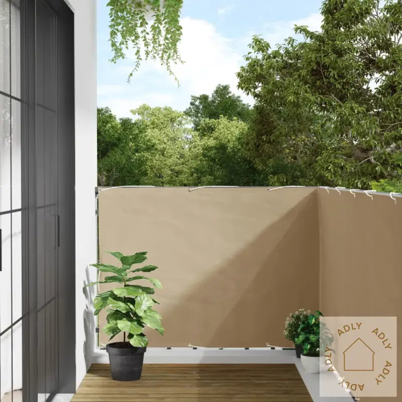 Balkongskjerm Beige 120X600 Cm Oxfordstoff
