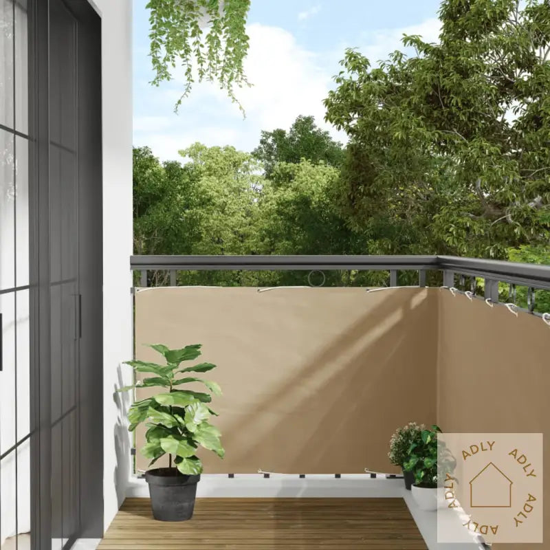 Balkongskjerm Oxfordstoff 90X400 Cm Beige