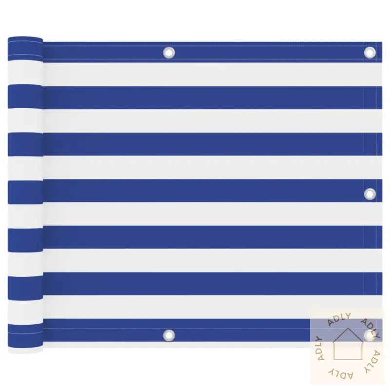 Balkongskjerm Hvit Og Blå 75X300 Cm Oxfordstoff