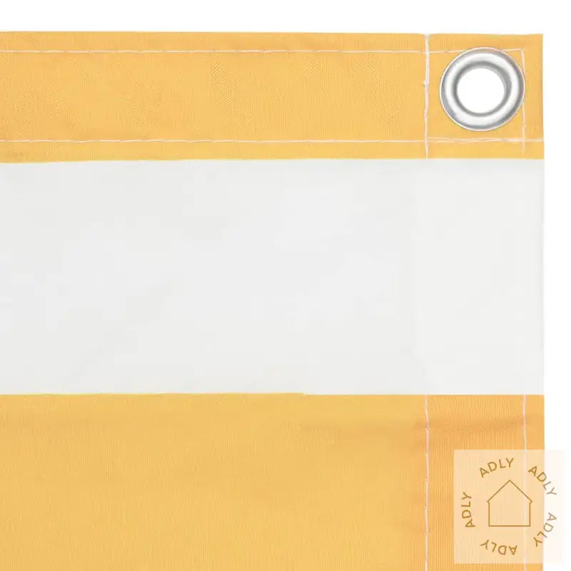 Balkongskjerm Hvit Og Gul 120X600 Cm Oxfordstoff