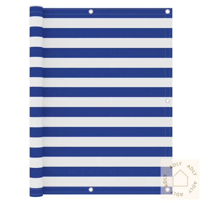 Balkongskjerm Hvit Og Blå 120X600 Cm Oxfordstoff