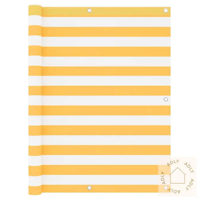 Balkongskjerm Hvit Og Gul 120X300 Cm Oxfordstoff