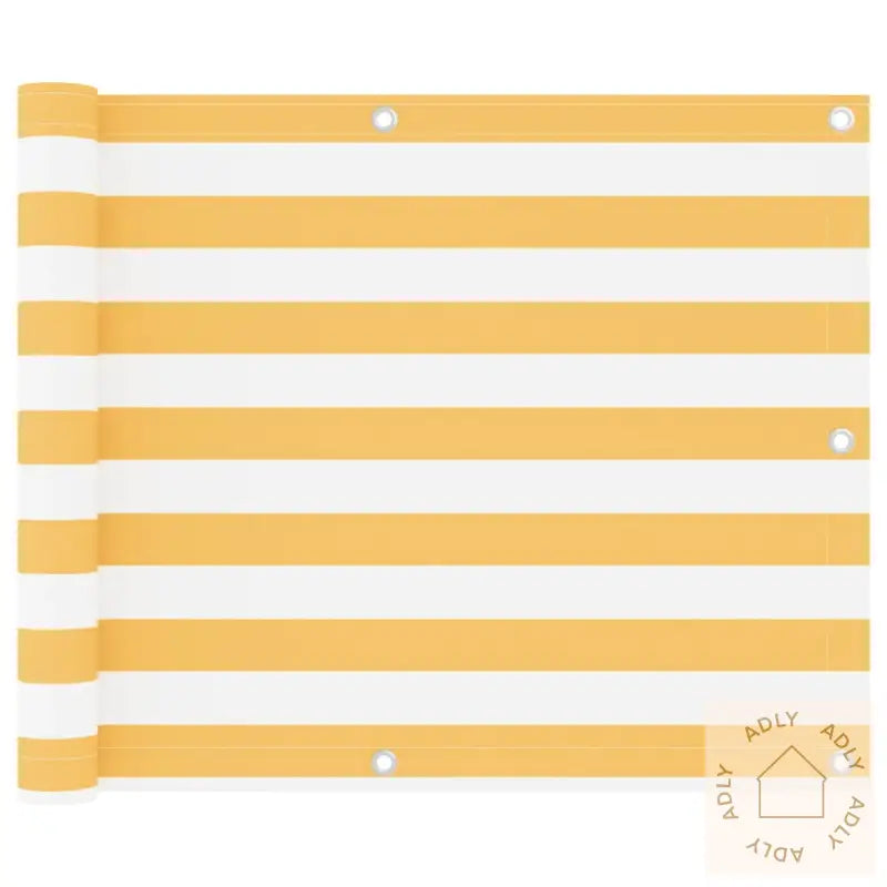 Balkongskjerm Hvit Og Gul 75X400 Cm Oxfordstoff