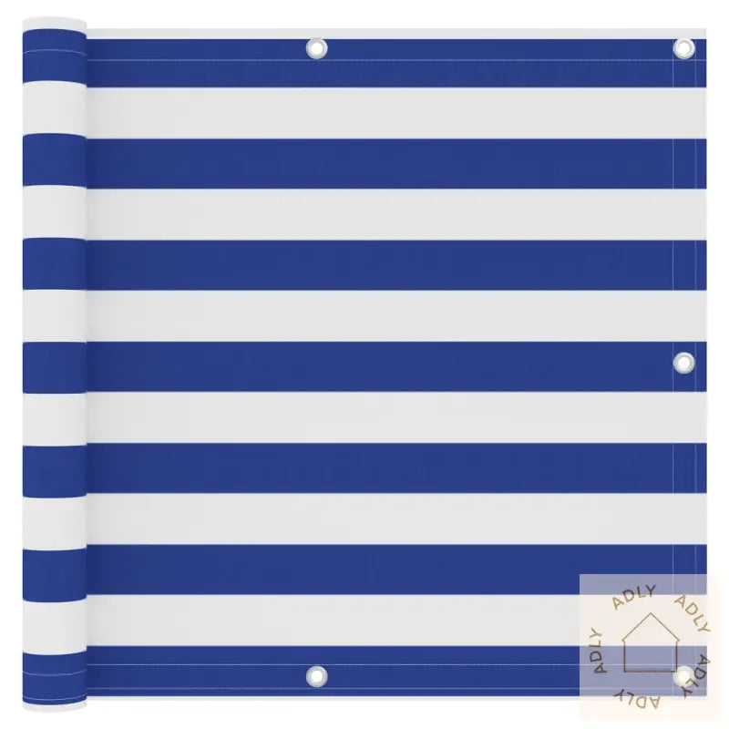 Balkongskjerm Hvit Og Blå 90X600 Cm Oxfordstoff