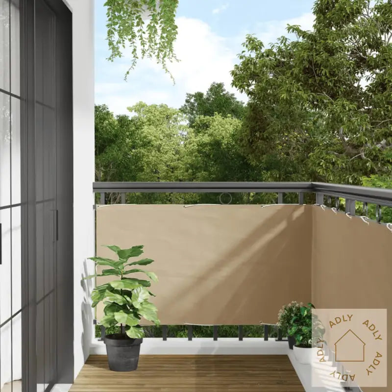Balkongskjerm Beige 75X300 Cm Oxfordstoff