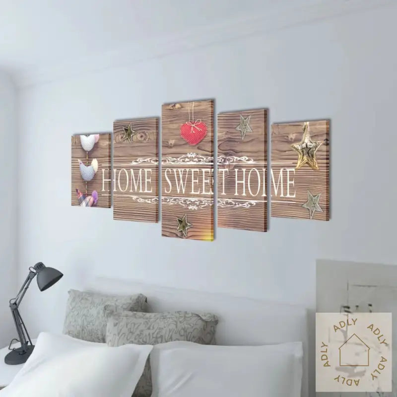Kanvas Flerdelt Veggdekorasjon Home Sweet Home Design 200 X 100 Cm