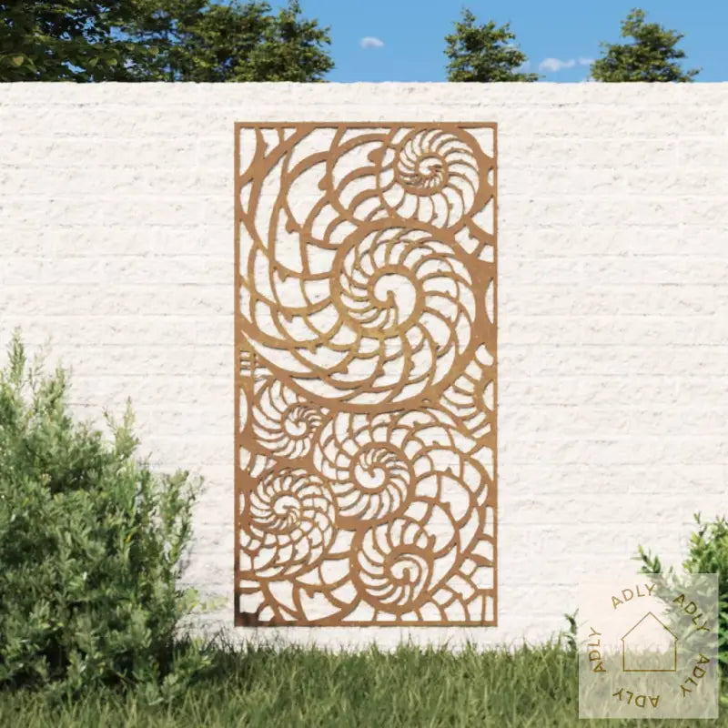 Veggdekorasjon Til Hage 105X55 Cm Cortenstål Skalldesign