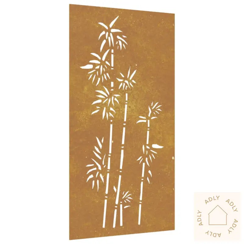 Veggdekorasjon Til Hage 105X55 Cm Cortenstål Bambusdesign