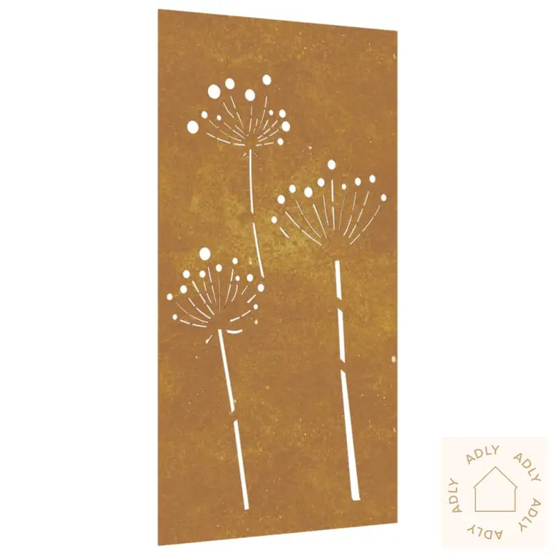 Veggdekorasjon Til Hage 105X55 Cm Cortenstål Blomsterdesign