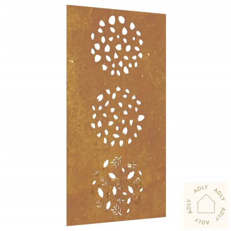 Veggdekorasjon Til Hage 105X55 Cm Cortenstål Bladdesign