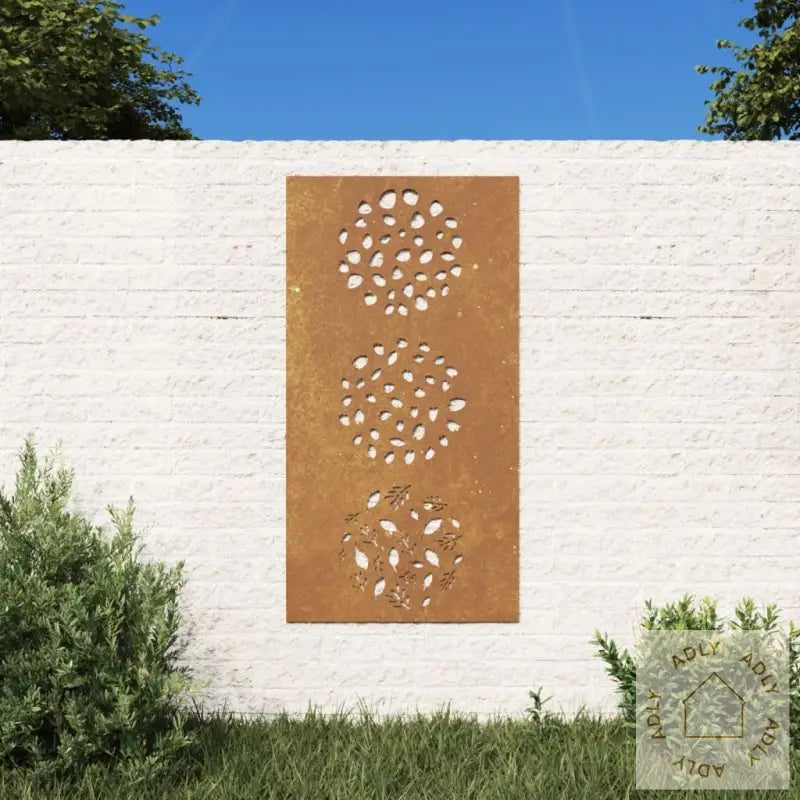 Veggdekorasjon Til Hage 105X55 Cm Cortenstål Bladdesign