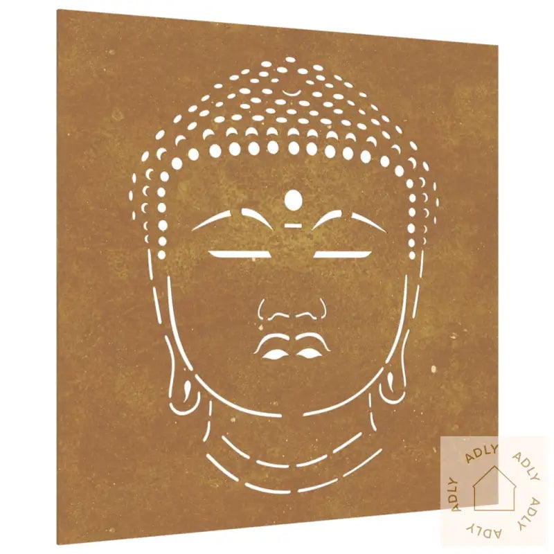 Veggdekorasjon Til Hage 55X55 Cm Cortenstål Buddha-Design