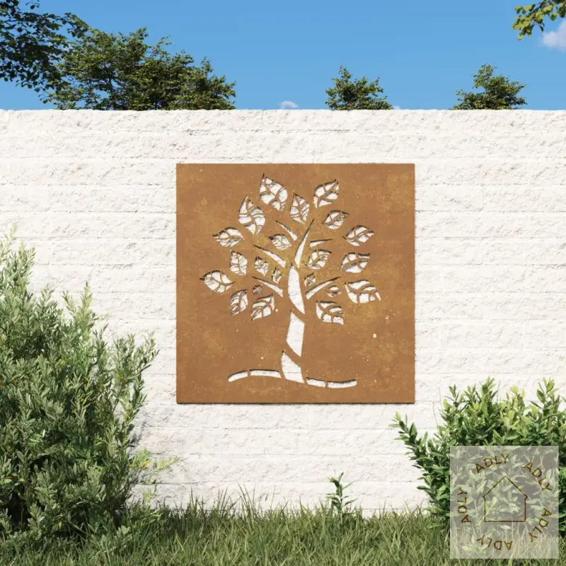 Veggdekorasjon Til Hage 55X55 Cm Cortenstål Tredesign