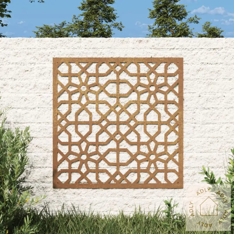 Veggdekorasjon Til Hage 105X55 Cm Cortenstål Maurisk Design