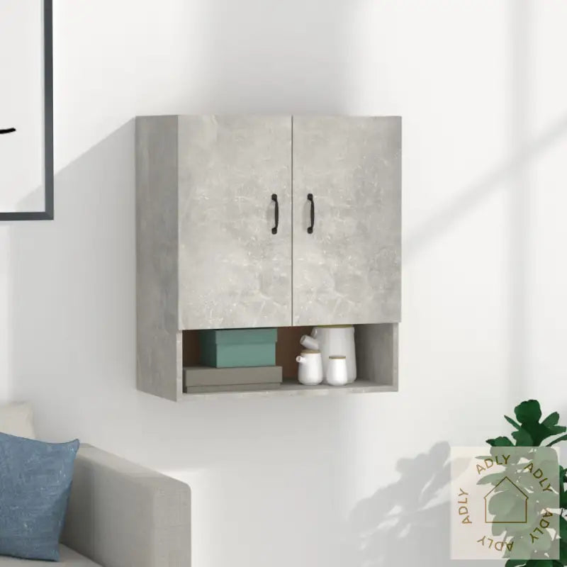 Veggskap Betonggrå 60X31X70 Cm Konstruert Tre