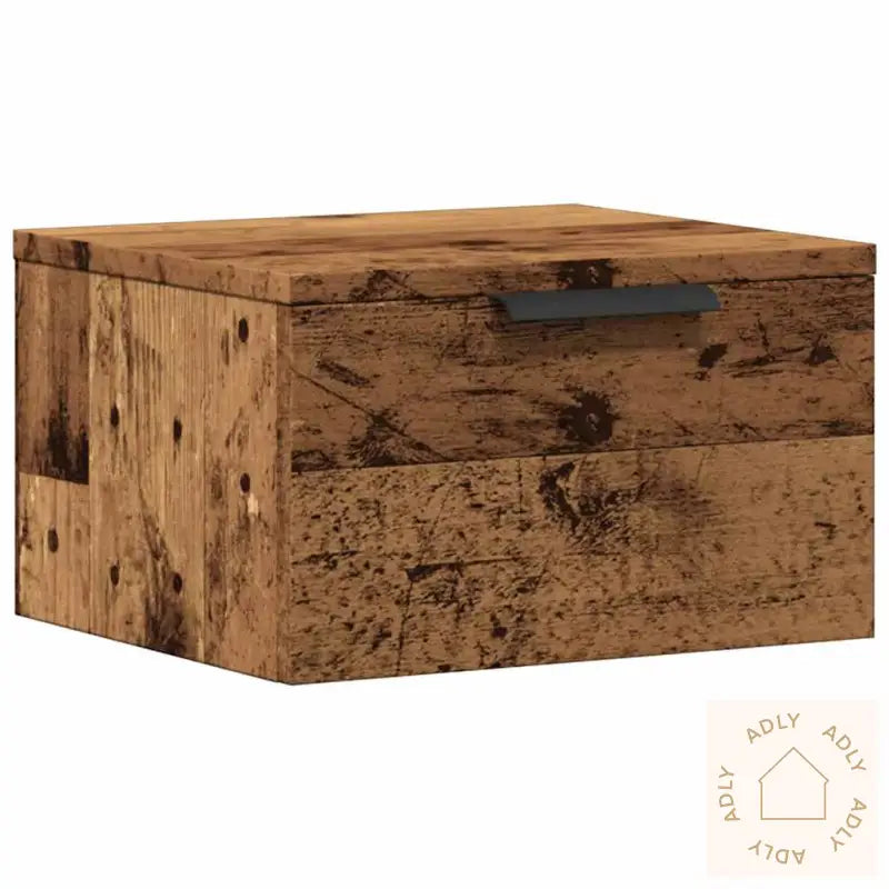 Veggmontert Nattbord Gammelt Tre 34X30X20 Cm