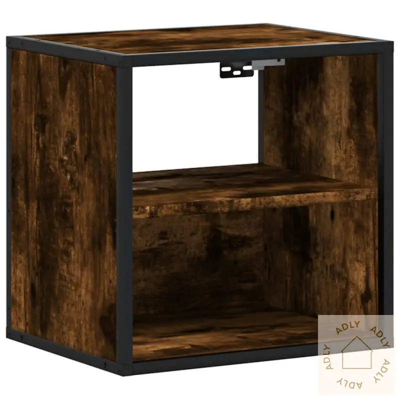 Veggmontert Nattbord Røkt Eik 40X31X39,5 Cm