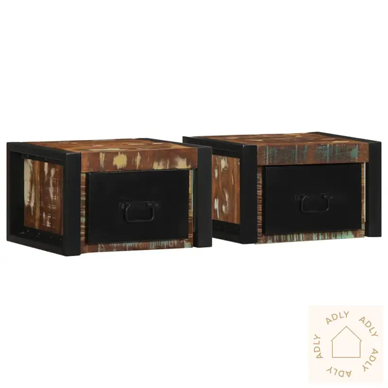 Nattbord 2 Stk Flerfarget 40X35X25 Cm Gjenvunnet Heltre