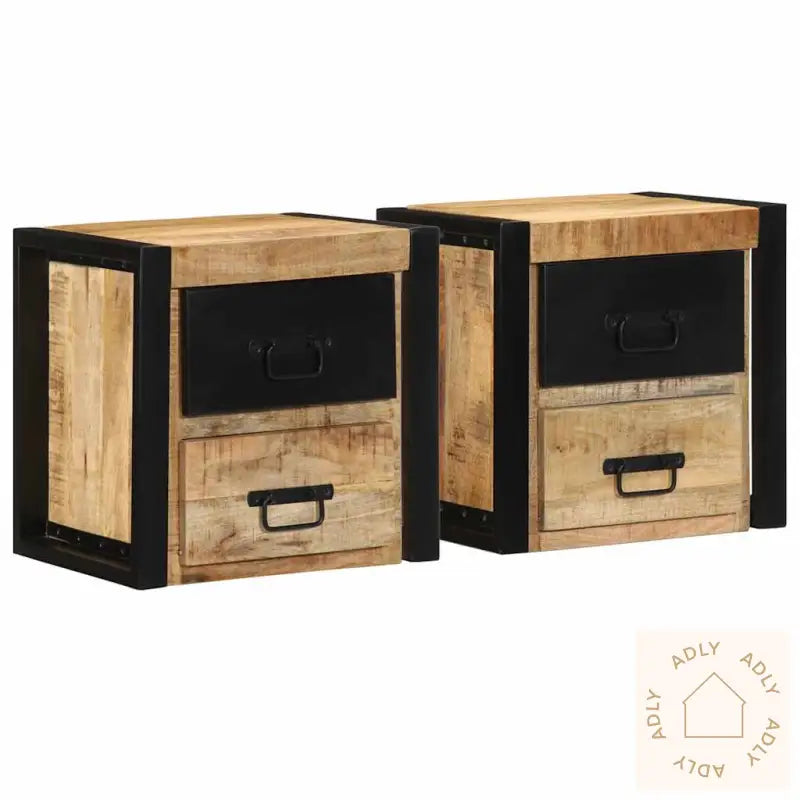 Nattskap 2 Stk 40X35X40 Cm Grovt Heltre Mangotre