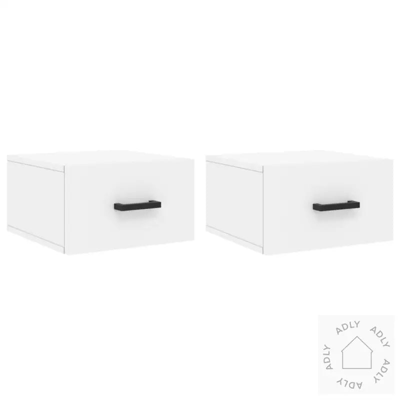 Veggmonterte Nattbord 2 Stk Hvit 35X35X20 Cm