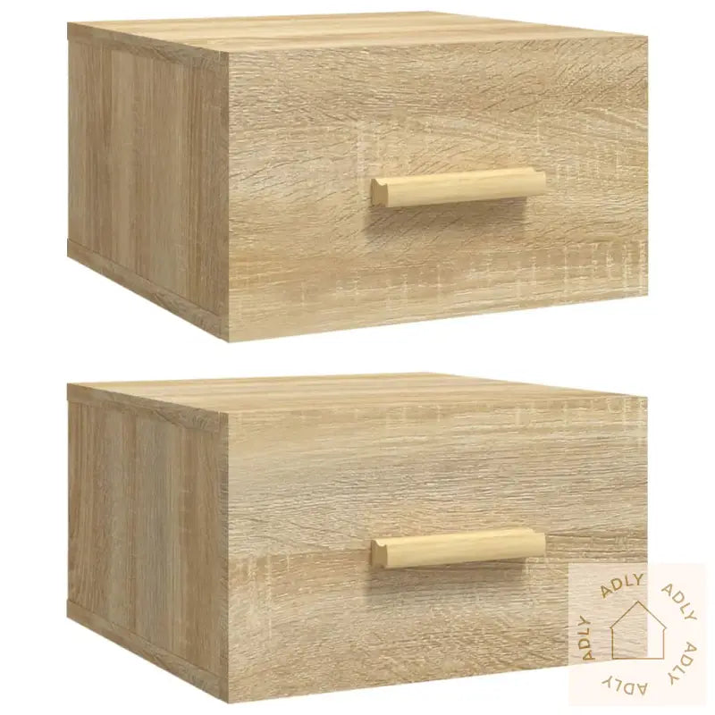 Veggmontert Nattbord 2 Stk Sonoma Eik 35X35X20 Cm