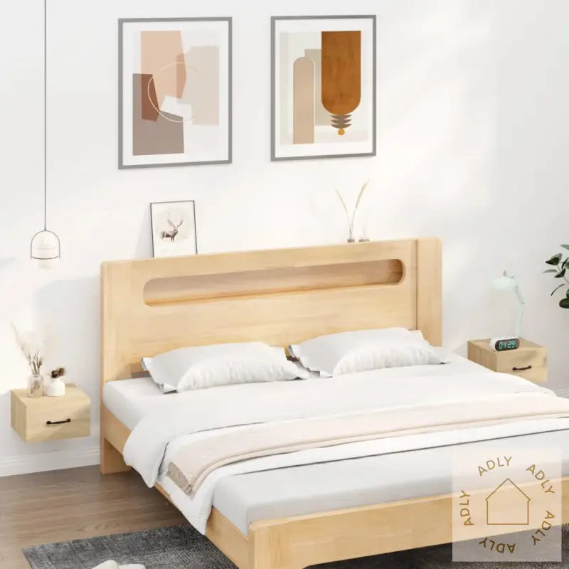 Veggmontert Nattbord 2 Stk Sonoma Eik 35X35X20 Cm