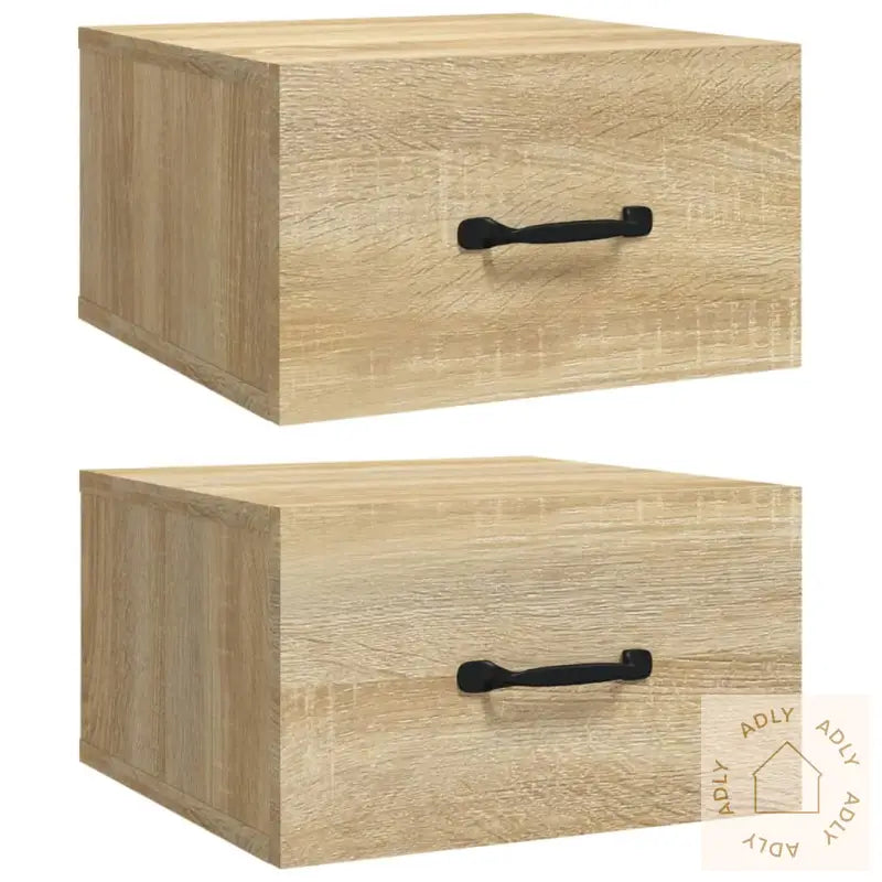 Veggmontert Nattbord 2 Stk Sonoma Eik 35X35X20 Cm