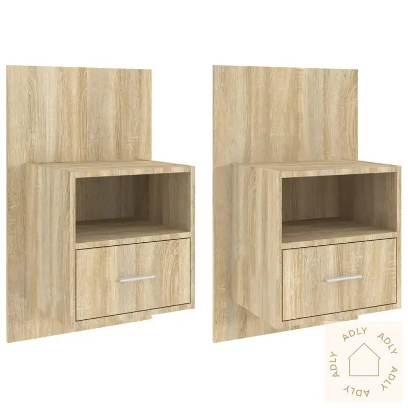 Veggmonterte Nattbord 2 Stk Sonoma Oak