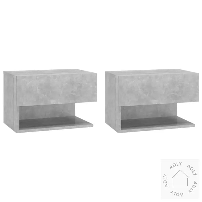 Veggmonterte Nattbord 2 Stk Betonggrå