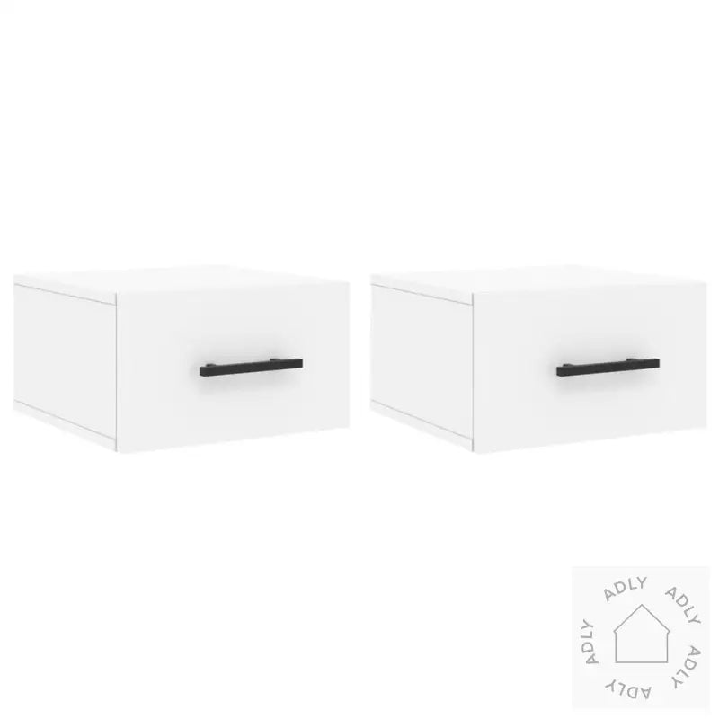 Veggmonterte Nattbord 2 Stk Hvit 35X35X20 Cm