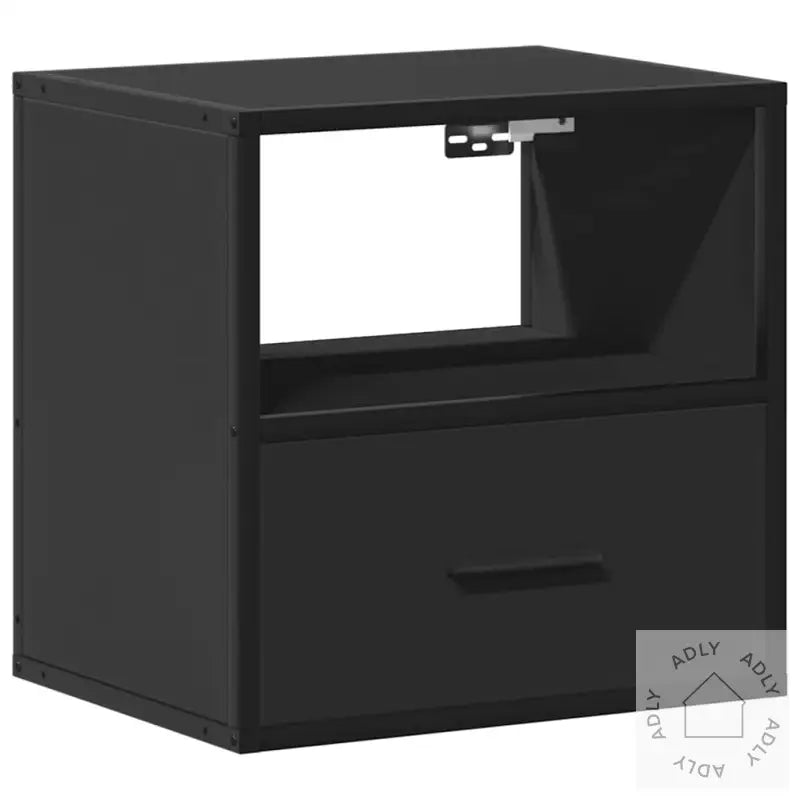 Veggmontert Nattbord Svart 40X31X39,5 Cm