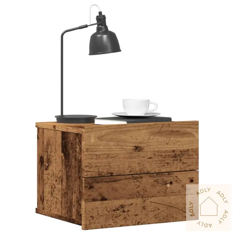 Veggmontert Nattbord Gammelt Tre 40X32X30 Cm