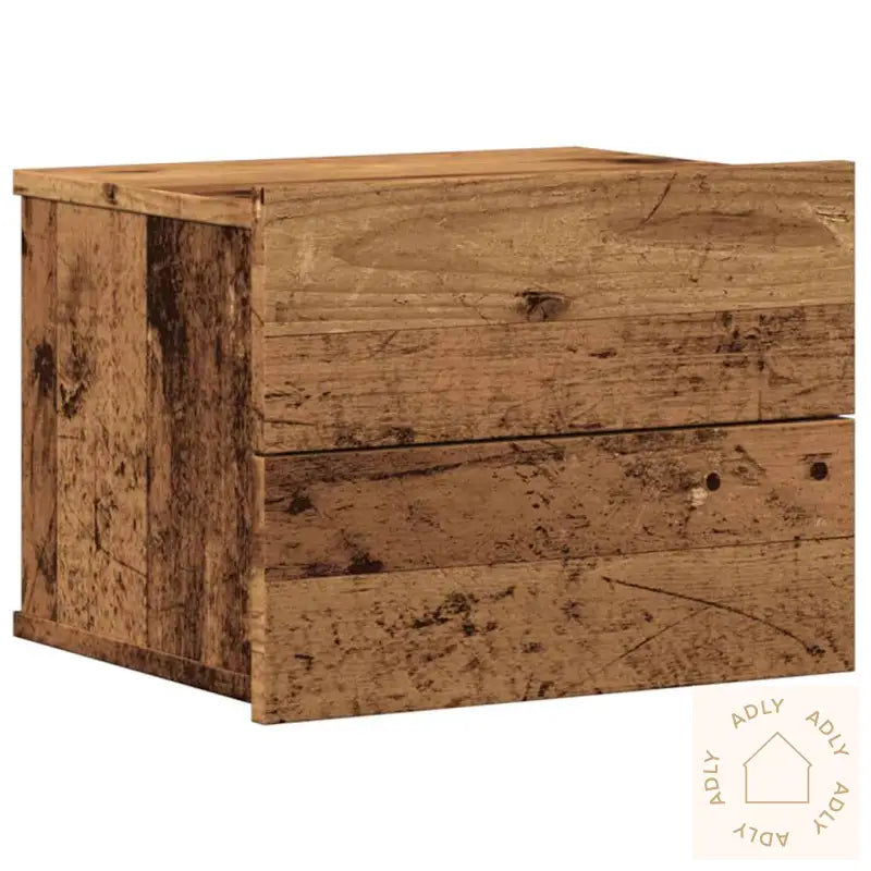 Veggmontert Nattbord Gammelt Tre 40X32X30 Cm