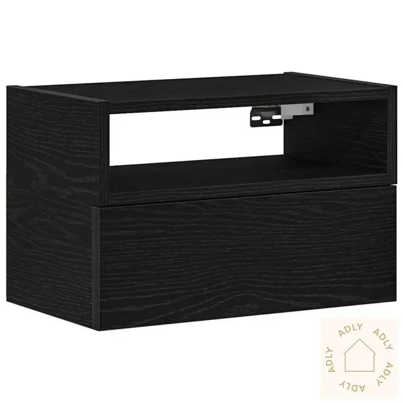 Veggmontert Nattbord Svart 45X26X28,5 Cm