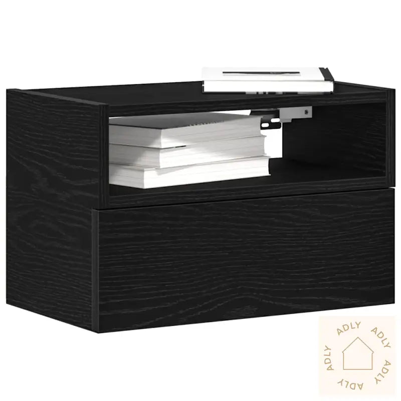 Veggmontert Nattbord Svart 45X26X28,5 Cm