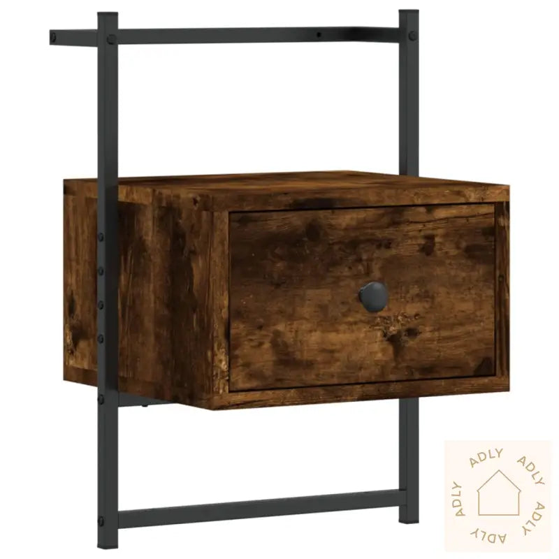 Nattbord Veggmontert Røkt Eik 35X30X51 Cm Konstruert Tre