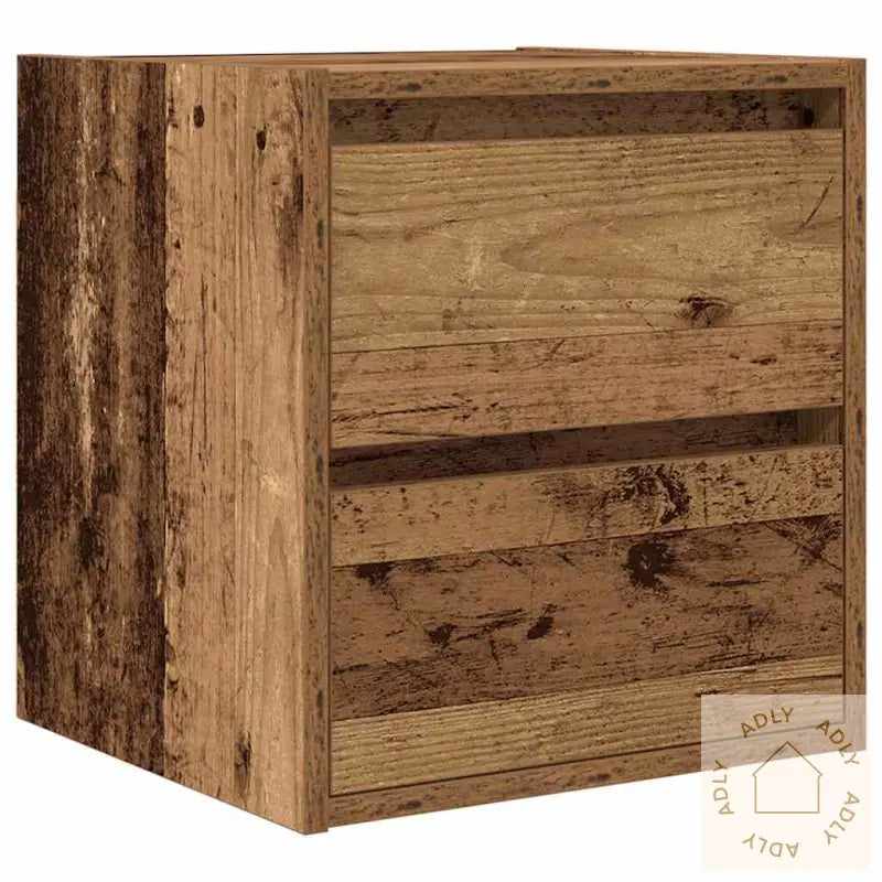 Veggmontert Nattbord Gammelt Tre 38X34X40 Cm